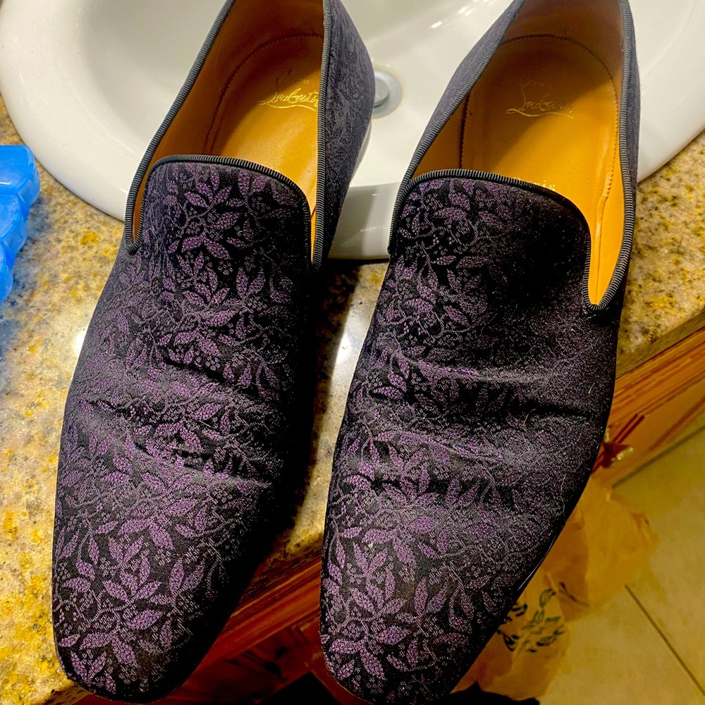 Men’s Christian Louboutin Loafers purple and black